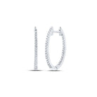 Sterling Silver Diamond Hoop Earrings 1/4 Cttw - Splendid Jewellery