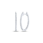 Sterling Silver Diamond Hoop Earrings 1/4 Cttw - Splendid Jewellery