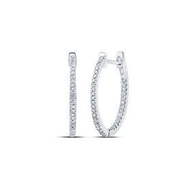 Sterling Silver Round Diamond Hoop Earrings - Splendid Jewellery