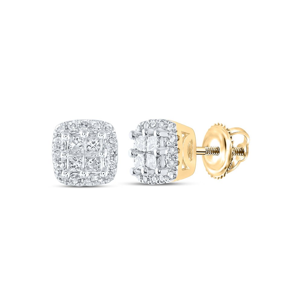 14K Yellow Gold Diamond Earrings 1/4 Cttw - Splendid Jewellery