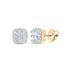 14K Yellow Gold Diamond Earrings 1/4 Cttw - Splendid Jewellery