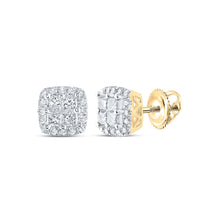 Load image into Gallery viewer, 14K Yellow Gold Princess Diamond Earrings - Splendid Jewellery