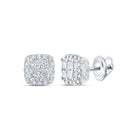14K White Gold Diamond Earrings 1 Cttw - Splendid Jewellery