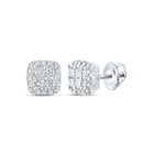14K White Gold Diamond Earrings 1 Cttw - Splendid Jewellery