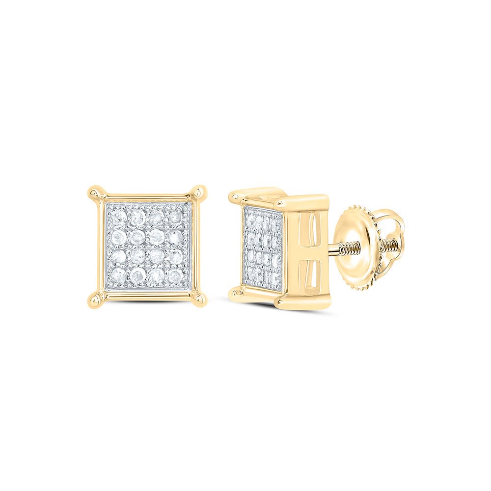 14K Yellow Gold Diamond Earrings 1/10 Cttw - Splendid Jewellery