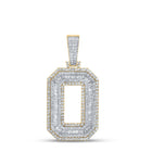 14K Two - tone Gold Baguette Diamond Cn Initial "O" Charm Pendant 2 1/5 Cttw - Splendid Jewellery