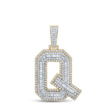 Load image into Gallery viewer, 14K Two - tone Gold Round Diamond Cn Initial "Q" Charm Pendant 2 1/5 Cttw - Splendid Jewellery
