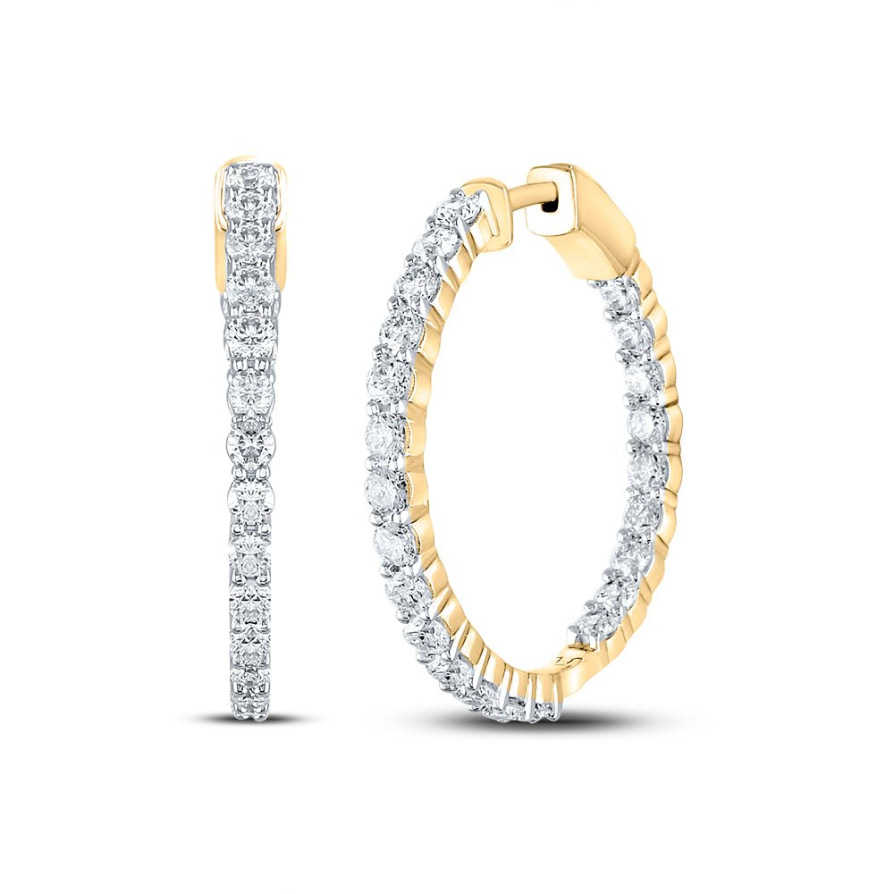 14K Yellow Gold Modern Diamond Earrings for Everyday Wear - Splendid Jewellery