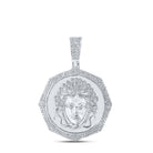 Sterling Silver Round Diamond P1 Medusa Charm Pendant 1 1/4 Cttw - Splendid Jewellery