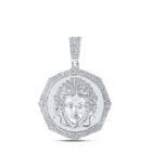Sterling Silver Round Diamond P1 Medusa Charm Pendant 1 1/4 Cttw - Splendid Jewellery
