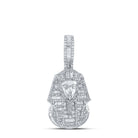 Sterling Silver Round Diamond P1 Egyptian Queen Charm Pendant 2 1/2 Cttw - Splendid Jewellery