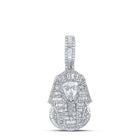 Sterling Silver Round Diamond P1 Egyptian Queen Charm Pendant 2 1/2 Cttw - Splendid Jewellery