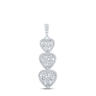 Sterling Silver Round Diamond Heart Pendant 1/20 Cttw - Splendid Jewellery