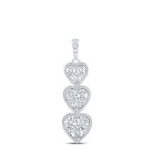 Load image into Gallery viewer, Sterling Silver Round Diamond Heart Pendant 1/20 Cttw - Splendid Jewellery