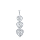 Sterling Silver Round Diamond Heart Pendant 1/20 Cttw - Splendid Jewellery