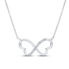 Sterling Silver Round Diamond P2 Gift Heart Necklace 1/12 Cttw - Splendid Jewellery