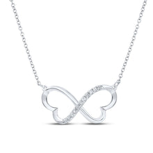 Load image into Gallery viewer, Sterling Silver Round Diamond P2 Gift Heart Necklace 1/12 Cttw - Splendid Jewellery