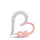 Sterling Silver Round Diamond Gift Heart Pendant 1/20 Cttw - Splendid Jewellery