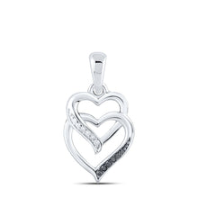 Load image into Gallery viewer, Sterling Silver Round Diamond Gift Heart Pendant 1/20 Cttw - Splendid Jewellery