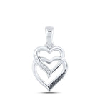 Sterling Silver Round Diamond Gift Heart Pendant 1/20 Cttw - Splendid Jewellery