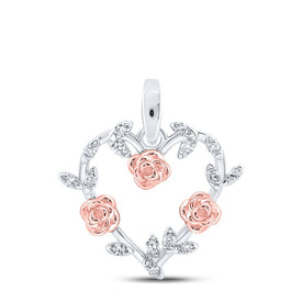 Sterling Silver Round Diamond Gift Heart Pendant 1/12 Cttw - Splendid Jewellery