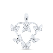 Load image into Gallery viewer, Sterling Silver Round Diamond Gift Heart Pendant 1/20 Cttw - Splendid Jewellery