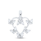 Sterling Silver Round Diamond Gift Heart Pendant 1/20 Cttw - Splendid Jewellery