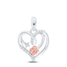 Sterling Silver Round Diamond Gift Heart Pendant 1/12 Cttw - Splendid Jewellery