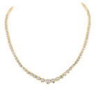 14K Yellow Gold Round Diamond Tennis Necklace (18 Inch) 7 7/8 Cttw - Splendid Jewellery
