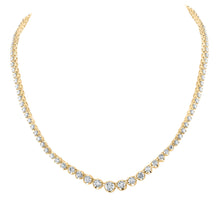 Load image into Gallery viewer, 14K Yellow Gold Round Diamond Tennis Necklace (18 Inch) 7 7/8 Cttw - Splendid Jewellery