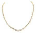 14K Yellow Gold Round Diamond Tennis Necklace (18 Inch) 7 7/8 Cttw - Splendid Jewellery