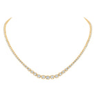 14K Yellow Gold Round Diamond Tennis Necklace (18 Inch) 5 3/4 Cttw - Splendid Jewellery