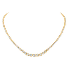 Load image into Gallery viewer, 14K Yellow Gold Round Diamond Tennis Necklace (18 Inch) 5 3/4 Cttw - Splendid Jewellery