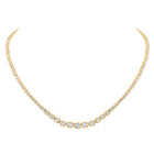 14K Yellow Gold Round Diamond Tennis Necklace (18 Inch) 5 3/4 Cttw - Splendid Jewellery