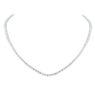 14K White Gold Round Diamond Tennis Necklace (16 Inch) 2 7/8 Cttw - Splendid Jewellery