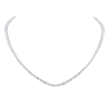 Load image into Gallery viewer, 14K White Gold Round Diamond Tennis Necklace (16 Inch) 2 7/8 Cttw - Splendid Jewellery