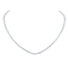 14K White Gold Round Diamond Tennis Necklace (16 Inch) 2 7/8 Cttw - Splendid Jewellery