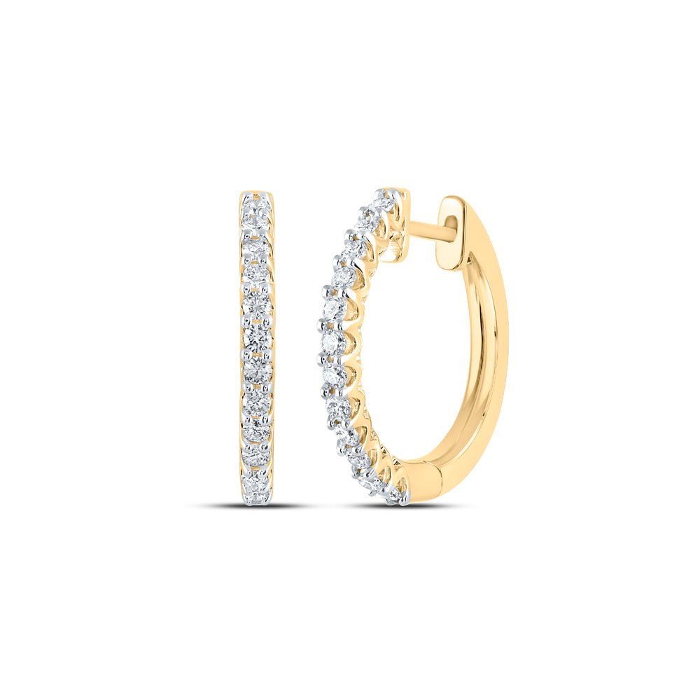 Round Diamond Earrings in 14K Yellow Gold Gift Edition - Splendid Jewellery