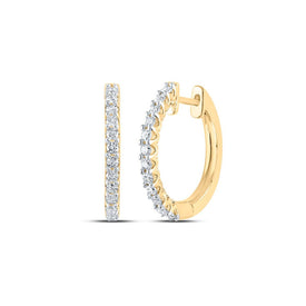 Round Diamond Earrings in 14K Yellow Gold Gift Edition - Splendid Jewellery
