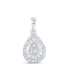 Sterling Silver Round Diamond P3 Gift Pear Pendant 1/8 Cttw - Splendid Jewellery