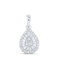 Load image into Gallery viewer, Sterling Silver Round Diamond P3 Gift Pear Pendant 1/8 Cttw - Splendid Jewellery
