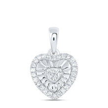 Load image into Gallery viewer, Sterling Silver Round Diamond Heart Pendant 1/8 Cttw - Splendid Jewellery