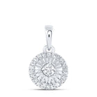 Sterling Silver Round Diamond P3 Gift Circle Pendant 1/8 Cttw - Splendid Jewellery