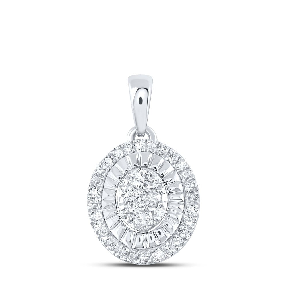 Sterling Silver Round Diamond P3 Gift Pendant 1/5 Cttw - Splendid Jewellery