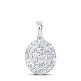 Sterling Silver Round Diamond P3 Gift Pendant 1/5 Cttw - Splendid Jewellery