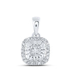 Sterling Silver Round Diamond P3 Gift Cushion Pendant 1/8 Cttw - Splendid Jewellery