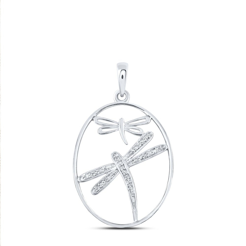 Sterling Silver Round Diamond Gift Pendant 1/10 Cttw - Splendid Jewellery
