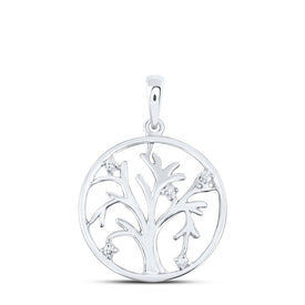 Sterling Silver Round Diamond Gift Pendant 1/20 Cttw - Splendid Jewellery