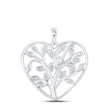 Load image into Gallery viewer, Sterling Silver Round Diamond Heart Pendant 1/12 Cttw - Splendid Jewellery