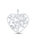 Sterling Silver Round Diamond Heart Pendant 1/12 Cttw - Splendid Jewellery